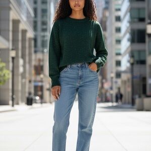 American Eagle Outfitters Deep Green Crew Neck Sweater